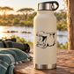 Hippo decal on white stainless steel water bottle
