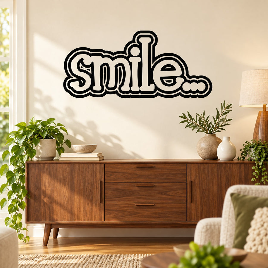 Smile Decal — illustrative vinyl decal application mockup. Surrounding objects are not included.