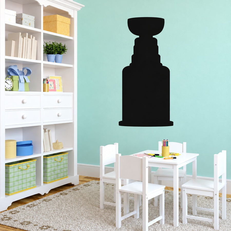Black hockey trophy wall decal silhouette