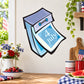July 4 calendar page sticker, blue illustrated card design