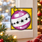 Colorful round ornament wall sticker with purple, white, and sparkly star accents