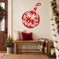 Red abstract egg-shaped Christmas ornament wall decal