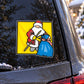 Die-cut Santa vinyl wall decal sticker with colorful cartoon illustration