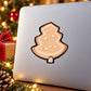 Tree-shaped gingerbread cookie sticker with outline and dot details