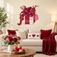 Valentine gift sticker wall decal with red bow and heart details