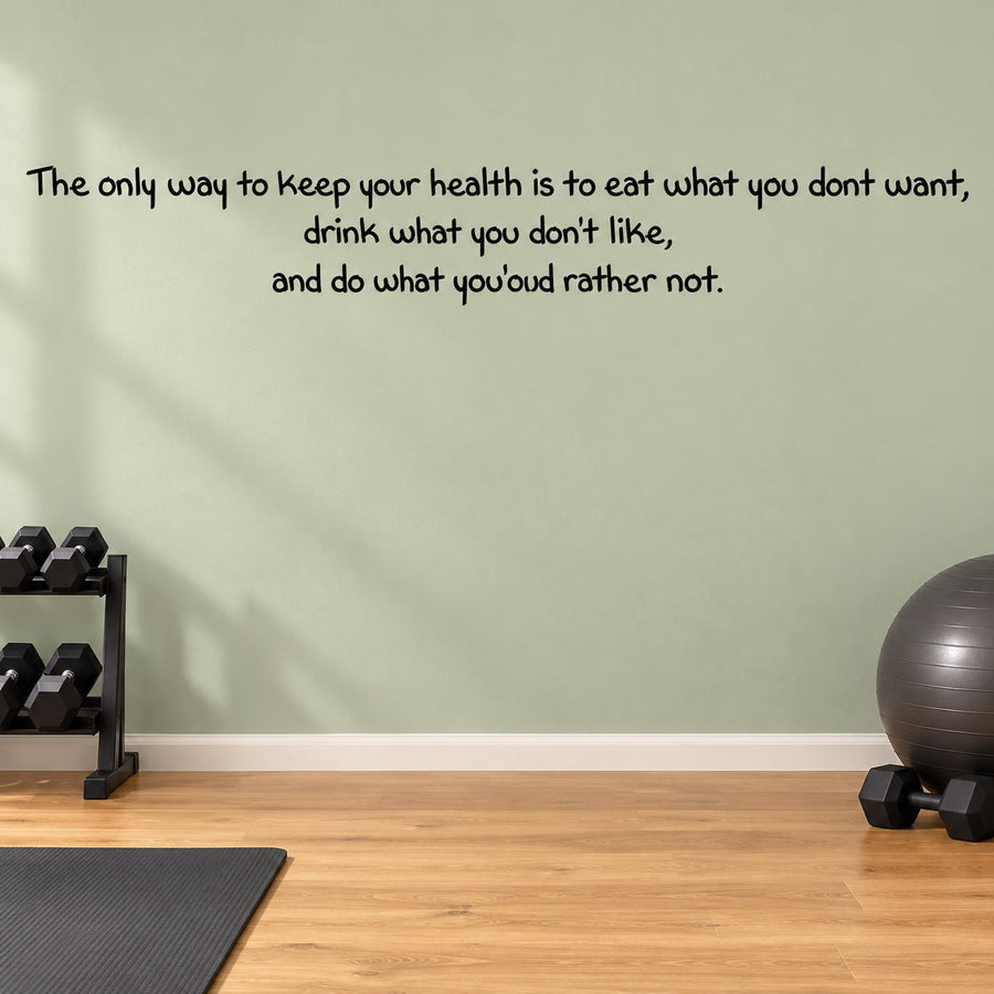 Inspirational wall decal with motivational quote in black lettering