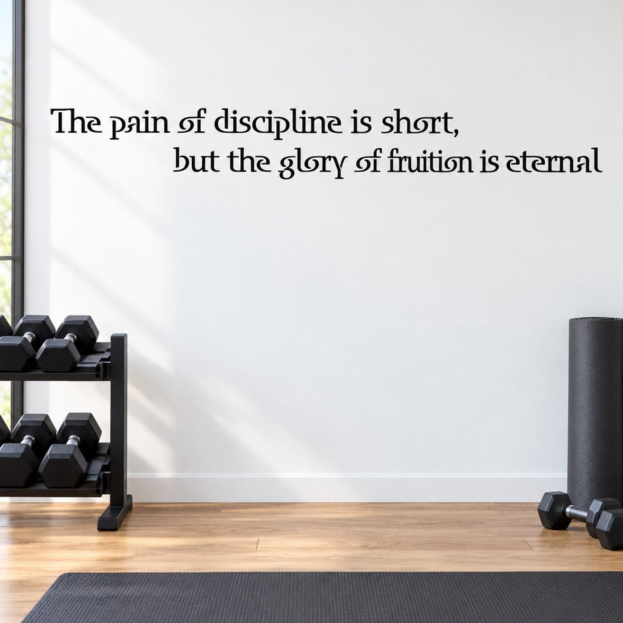 Typography wall decal with motivational quote, black two-line lettering