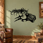 Zombie horse wall decal with black stylized head and mane graphic