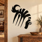 Abstract black grazing horse vinyl decal with curved tail and legs silhouette