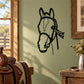 Black horse head with bridle bow tie decal