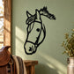 Horse head bridle decal, black outline design