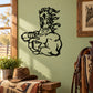 Black muscular horse warrior wall decal, raised fist and long mane design