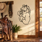 Flexing muscle horse wall decal, black outline of rearing horse with biceps