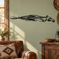 Sprinting horse head flame decal, black design on wall