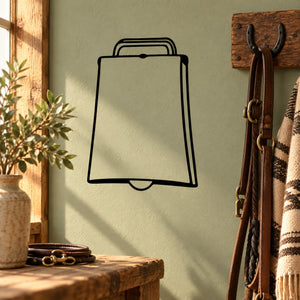 Horse neck bell decal, black outline hanging bell design