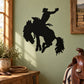 Black cowboy-on-horse jumping silhouette decal