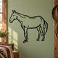 Horse standing decal with black outline illustration