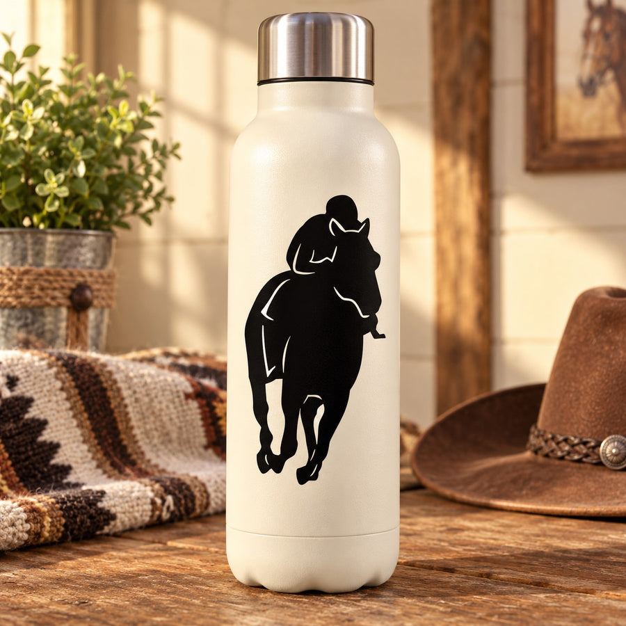Black jockey racing horse vinyl wall decal silhouette