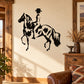 Girl riding horse wall decal in black silhouette
