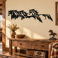 Four horses running wall decal, black silhouette