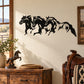 Three galloping horse wall decal in black silhouette