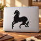 Black horse silhouette decal with graceful landing pose