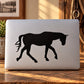 Cleveland Bay horse decal with black walking silhouette