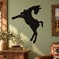 Jumping foal wall decal with black silhouette