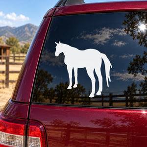 White horse turning-away silhouette decal for car window