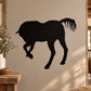 Black bowing horse silhouette wall decal