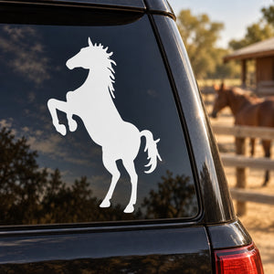 White standing horse silhouette car decal
