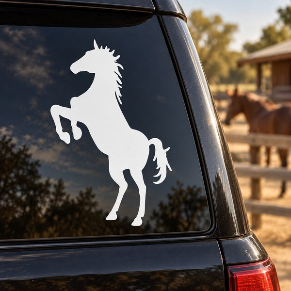 White standing horse silhouette car decal