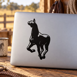 Sprinting horse silhouette decal in black
