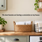 Wall decal text: The dust bunnies are having a convention at my house