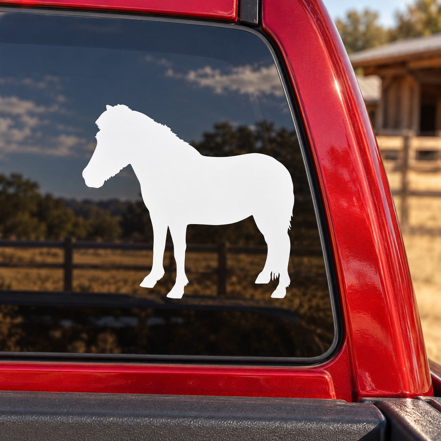 White pony horse wall decal silhouette for custom vinyl application