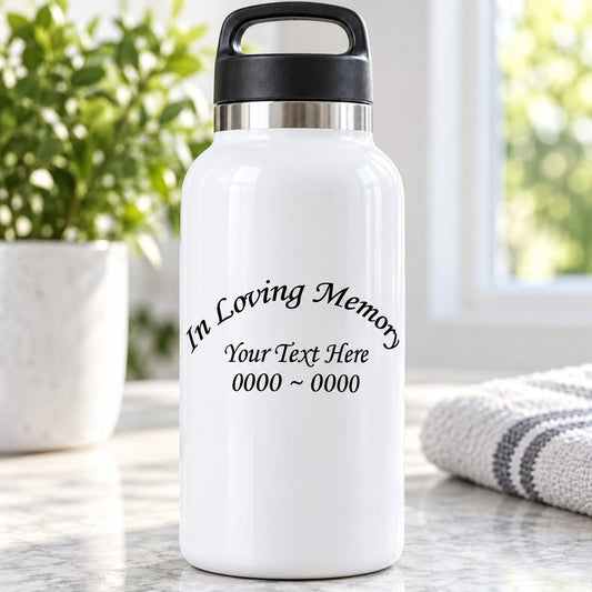 Black memorial text decal reading 'In Loving Memory' for custom wording