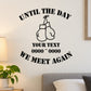 Memorial boxing gloves wall decal: 'Until the day' and 'We meet again' text