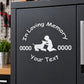 Memorial vinyl decal with loving memory text, dog and boy silhouette