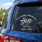 In loving memory dove decal with custom text on car rear window