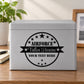 Custom Air Force memorial decal: circular black badge with stars and 'Fallen Heroine' text