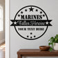 Round Marines memorial decal with stars, “Fallen Heroine,” and “Your Text Here” banner