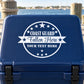 Navy memorial decal with white Coast Guard circle, 'Fallen Hero' and 'Your Text Here'
