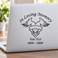 In loving memory heart-and-wings decal with “Your Text” and “0000 ~ 0000”