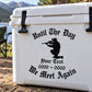 Memorial decal with rifle silhouette and text: “Until The Day… The Meat Again”