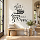 Black script inspirational wall decal: Whole Perfect Strong Powerful Loving Harmonious & Happy