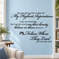 Wall decal with script quote: “My Highest Aspirations” and follow where they lead.