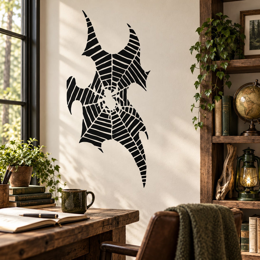 Spider web wall decal, black web pattern