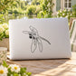Dragonfly wall decal with outlined flying insect design in black line art
