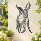 Armored insect bug wall decal, black line art, crawling pointy back design