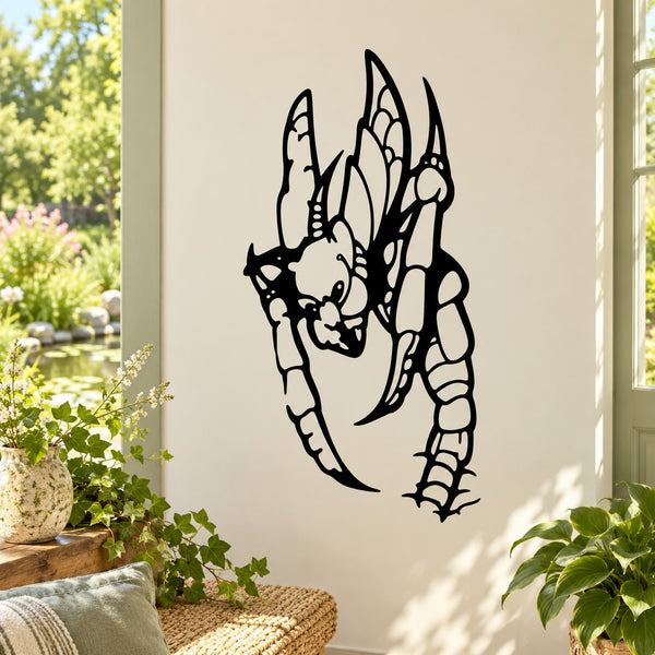 Black armored insect decal sticker, crawling insect design